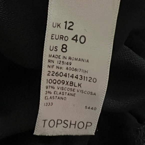 TopShop Black V Neck Wide Leg Jumpsuit NWT Size US 8 - Picture 10 of 11